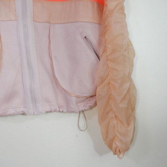 FREE PEOPLE MOVEMENT Summer Breeze Sweat Hoodie Crop Jacket Windbreaker M Pink - Picture 7 of 10